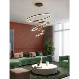 Світлодіодна люстра No Brand Олімпія PJ812С-5 20х30х40х80х100 см 5 кілець 2282443742