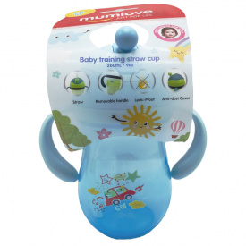 Поїльник з трубочкою Mega Zayka MGZ-0312 (Blue) 260 мл