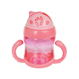 Дитячий поїльник з трубочкою Mega Zayka MGZ-0321 (Coral) 150 мл