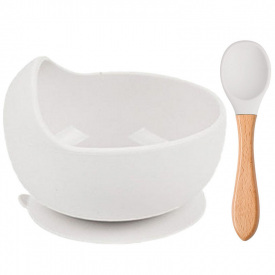 Набор силиконовой посуды 2Life Y23 2 предмета Светло-серый (v-11587)