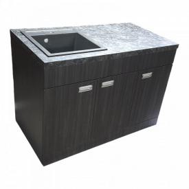 Пластикова тумба з кам'яною мийкою The MIX Adamant 120x85x55 см Коричневий