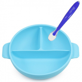 Тарілка трисекційна 2Life Y9 і ложка Синя (v-11840)