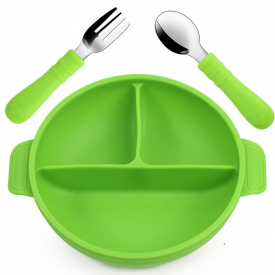 Набір дитячого посуду 2Life Y7 тарілка та прибори Зелений (v-12080)