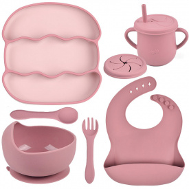 Набір дитячого посуду 2Life Хвиля Y26/19 з 7 предметів Рожевый (v-12011)