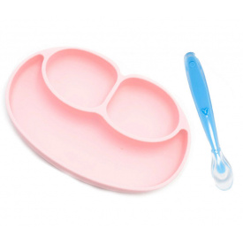 Набор тарелка коврик и ложка VOLRO 2 шт Лиловый/Голубой (vol-1709)