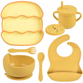 Набір дитячого посуду 2Life Y11+28 з 7 предметів Жовтий (v-12005)