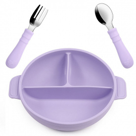 Набір дитячого посуду 2Life Y2 тарілка та прибори Фіолетовий (v-12076)