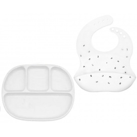 Набір посуду 2Life D1 та слинявчик Білий (v-11762)