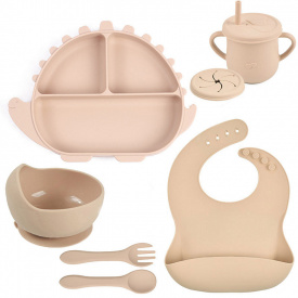 Набор силиконовой посуды 2Life Y15 6 предметов Бежевый (v-11217)