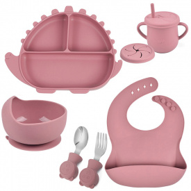 Набор силиконовой посуды 2Life Y19 6 предметов Розовый (v-11266)