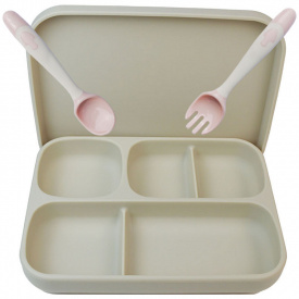 Набор силиконовой посуды 2Life 2 предмета Бежевый (vol-10740)