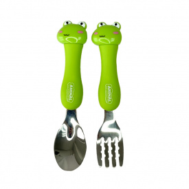 Дитячий набір ложка та виделка "Жаба" Mega Zayka MGZ-0102 (Frog) у футлярі