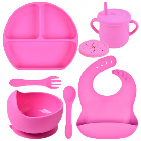 Набор силиконовой посуды 2Life Y8 6 предметов Розовый (vol-10985)