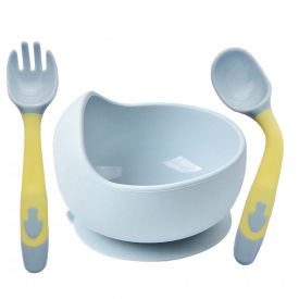 Глубокая тарелка и термочувствительная ложка вилка 2Life Y5 Голубой (vol-10529)