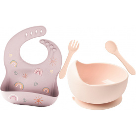 Набор силиконовой посуды 2Life Y4 4 предмета Розовый (vol-10268)