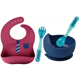 Набор круглая тарелка 2Life Y10 4 предмета Темно-синий (vol-10228)