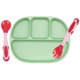 Набор силиконовой посуды 2Life 3 предмета Зеленый/Розовый (vol-10243)