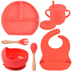 Набор силиконовой посуды 2Life Y6 6 предметов Красный (v-11134)