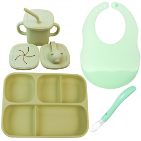 Набор силиконовой посуды 2Life 4 предмета Зеленый (vol-10484)