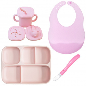 Набор силиконовой посуды 2Life A2 4 предмета Розовый (vol-10496)