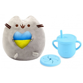 Комплект S&T М'яка іграшка Pusheen cat та Поильник-непроливайка Y9 (vol-10560)