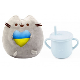 Комплект S&T М'яка іграшка Pusheen cat та Поильник-непроливайка Y5 (vol-10559)