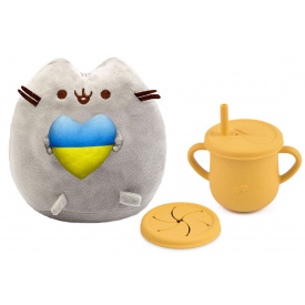 Комплект S&T М'яка іграшка Pusheen cat та Поильник-непроливайка Y28 (vol-10563)