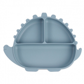 Трехсекционная силиконовая тарелка 2Life Динозавр Y21 580 мл Голубой (v-11024)