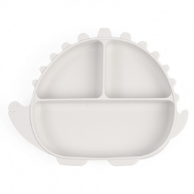 Трехсекционная силиконовая тарелка 2Life Динозавр Y23 580 мл Белый (v-11025)
