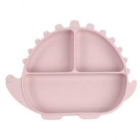 Трехсекционная силиконовая тарелка 2Life Динозавр Y26 580 мл Розовый (v-11027)