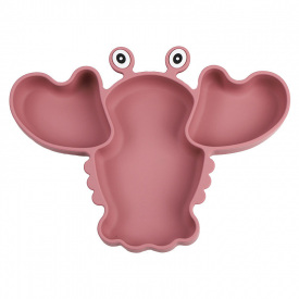 Трехсекционная силиконовая тарелка 2Life Рак Y19 540 мл Розовый (v-11060)