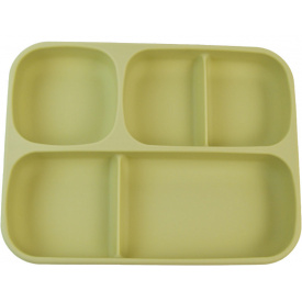Детская пяти-секционная силиконовая тарелка с присоской 2Life Зеленый (vol-10188)