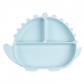 Трехсекционная силиконовая тарелка 2Life Динозавр Y5 580 мл Голубой (v-11017)