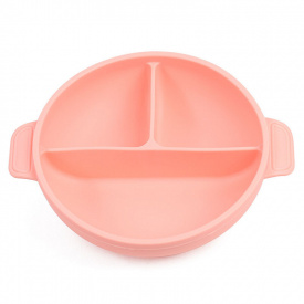 Глубокая трехсекционая силиконовая тарелка 2Life Y12 560 мл Розовый (v-11079)