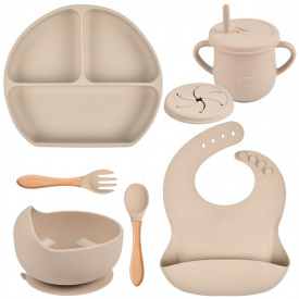 Набор силиконовой посуды 2Life Y15 6 предметов Бежевый (v-11143)