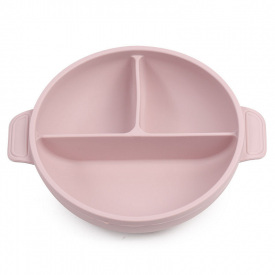 Глубокая трехсекционая силиконовая тарелка 2Life Y26 560 мл Розовый (v-11093)