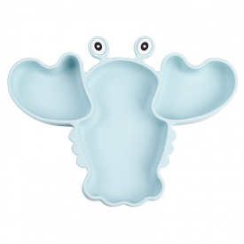 Трехсекционная силиконовая тарелка 2Life Рак Y5 540 мл Голубой (n-11056)