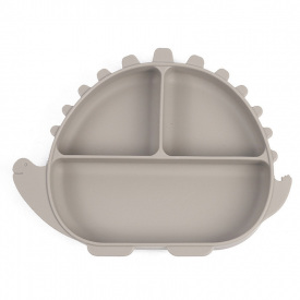 Трехсекционная силиконовая тарелка 2Life Динозавр Y20 580 мл Бежевый (v-11023)