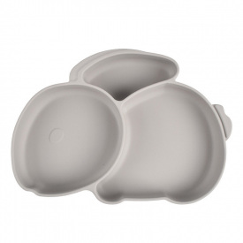 Трехсекционная силиконовая тарелка 2Life Кролик Y20 525 мл Бежевый (v-11049)