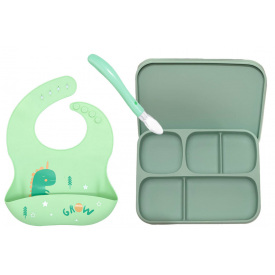 Набор силиконовой посуды 2Life Дракон 3 предмета Зеленый (vol-10482)