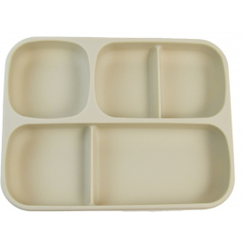 Детская пяти-секционная силиконовая тарелка с присоской 2Life 700 мл Бежевый (vol-10191)