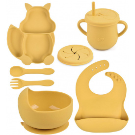 Набор детской силиконовой посуды 2Life Y28 7 шт Оранжевый (vol-10078)