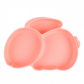 Трехсекционная силиконовая тарелка 2Life Кролик Y12 525 мл Розовый (v-11046)