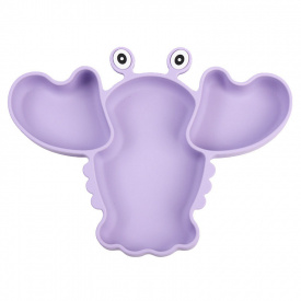 Трехсекционная силиконовая тарелка 2Life Рак Y2 540 мл Фиолетовый (v-11053)