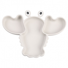 Трехсекционная силиконовая тарелка 2Life Рак Y23 540 мл Белый (v-11063)