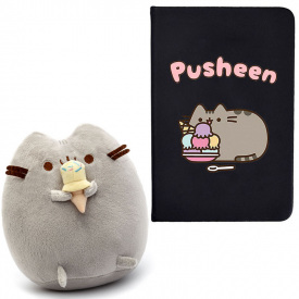 Набір 2Life Pusheen cat М'яка іграшка 15х12 см та блокнот А5 14х10 см v-12469