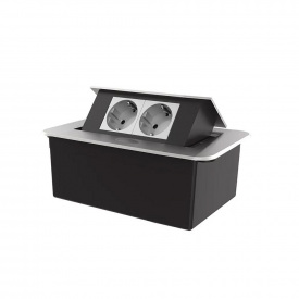 Розетка мебельная двойная Livolo серый (VL-SHS012-TCIP-I)