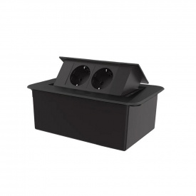 Розетка мебельная двойная Livolo черный (VL-SHS012-TCBP-B)