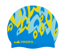Шапочка для плавания силиконовая для взрослых YINGFA C0091 Синий-желтый