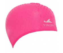 Шапочка для плавания силиконовая на длинные волосы YINGFA C0061 Розовый